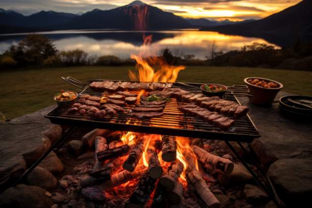 Asado grillen am Feuer