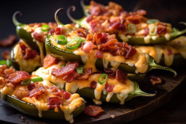 Cheese-Bacon Loaded Jalapeno Ships