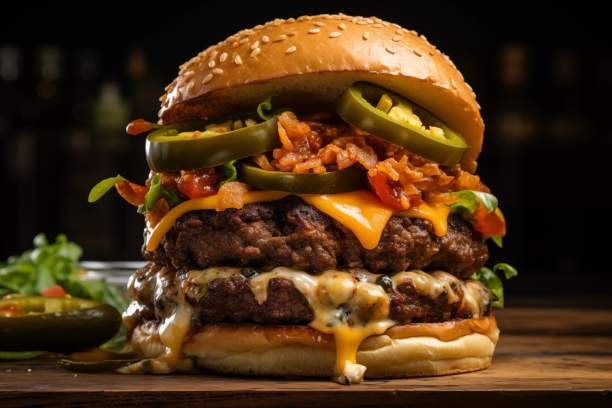 Double-Wagyu Cheese Nacho Jalapeno Burger