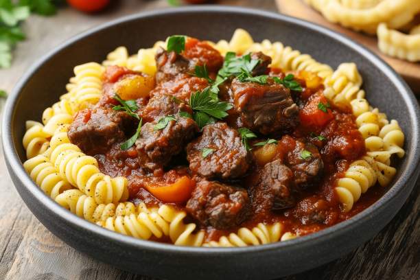 Ochsenbäckchen an Bier-Tomatensauce