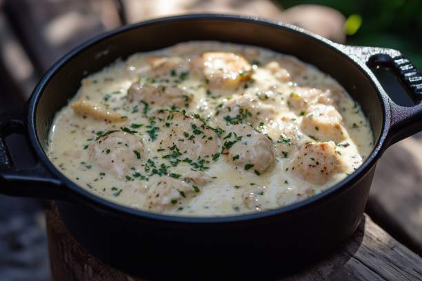 Sahnschnitzel aus dem Dutch Oven