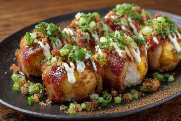 Teriyakireis-Bacon Balls