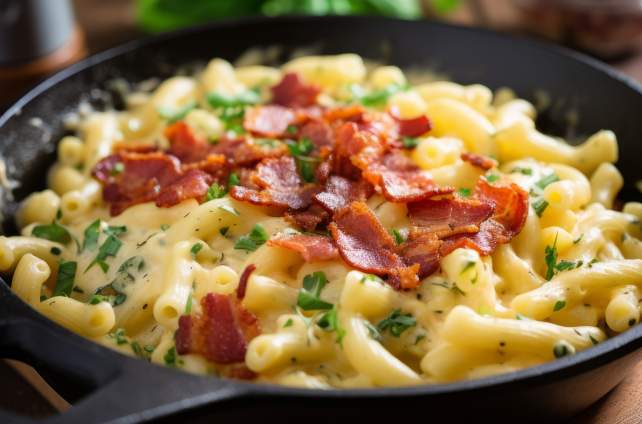 Bacon-Nudel Pfanne mit Käse