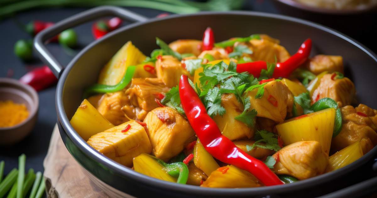 Hähnchen-Ananas Curry mit Paprika und Frühlingszwiebeln | Sense's BBQ Hähnchen-Ananas Curry mit Paprika und Frühlingszwiebeln | Sense's BBQ