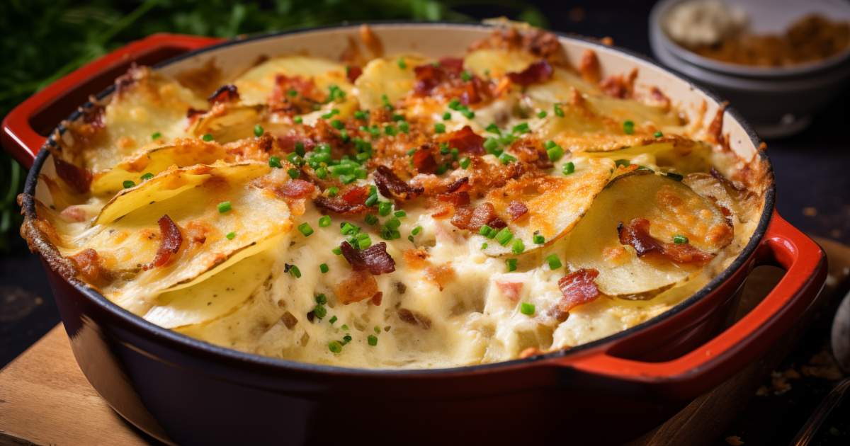 Geschichteter Kartoffelgratin aus dem Dutch Oven Sense's BBQ